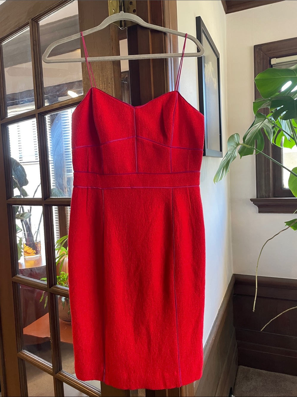 Banana Republic Red Spaghetti-Strap Midi Dress